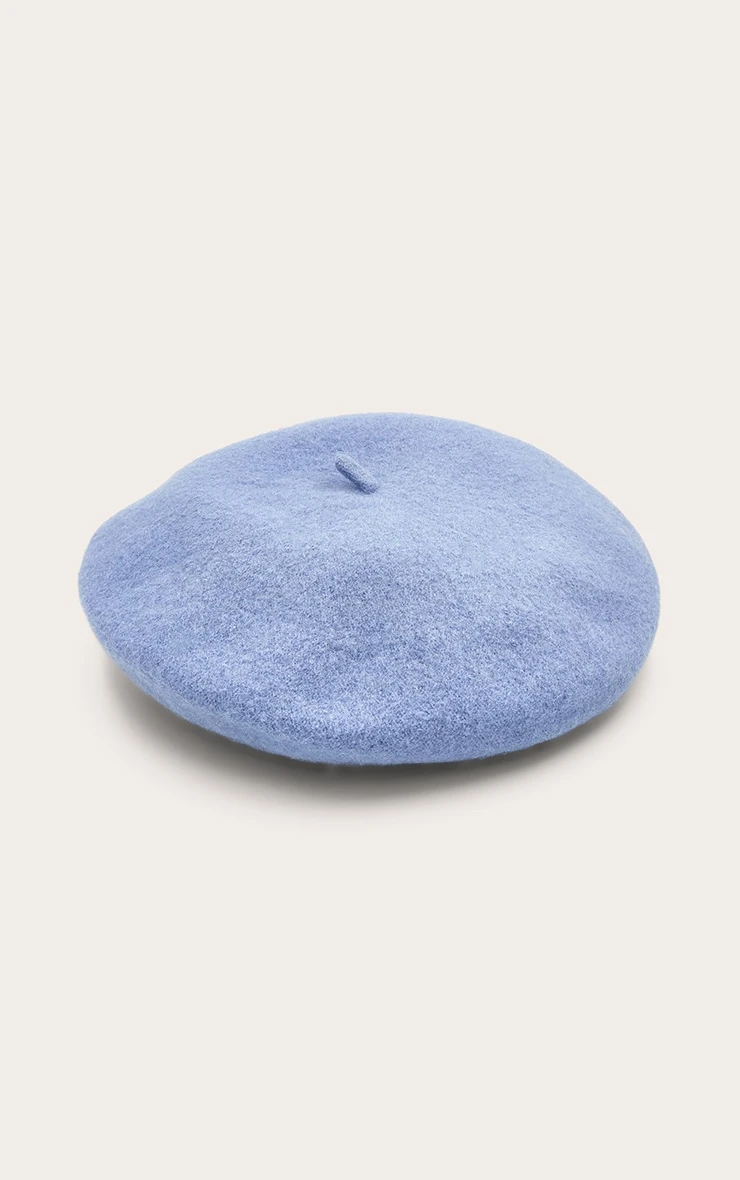 Prettylittlething Powder Blue Soft Knit Beret 2 Prettylittlething Powder Blue Soft Knit Beret - Image 2