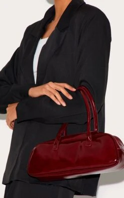 PrettyLittleThing Burgundy Patent PU High-Shine Baguette Shoulder Bag - Vintage Inspired -FRAME Clothing Shop 9bf06c96f236054cb7a3b9a2a24f4969ea0f8043 CNJ6693 4 burgundy patent pu baguette shoulder bag