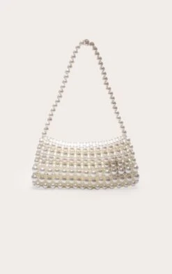 Prettylittlething White Pearl Beaded Shoulder Bag – Elegant Evening Mini Bag -FRAME Clothing Shop 9c949a72bdec5e160ae3b05494b12fedb407c5ca CMZ7487 3 white pearl shoulder bag