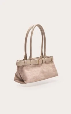 PrettyLittleThing Mushroom Faux Suede Belted PU Detail Elongated Shoulder Bag -FRAME Clothing Shop 9e591a5c92f9df27acb143cf1c04e205a06ccd3f CNN7949 3 mushroom suede belted pu elongated shoulder bag