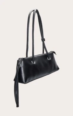 PrettyLittleThing Black Patent Elongated Handle Shoulder Bag β Structured Minimalist Handbag 7 PrettyLittleThing Black Patent Elongated Handle Shoulder Bag β Structured Minimalist Handbag -FRAME Clothing Shop 9f21ca5b6635a622b63ef728b89f2688cd7a7e55 CNO0718 3 black elongated handle shoulder bag