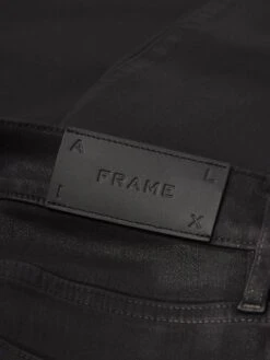 The Alix -- Black Coated -FRAME Clothing Shop ALHSK403C BCKC FABRIC DETAIL jeans texture detail image