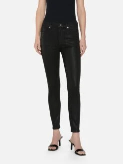 The Alix -- Black Coated -FRAME Clothing Shop ALHSK403C BCKC 1077 jeans front image primary image override