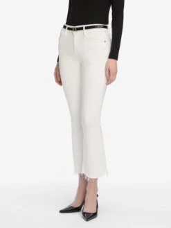 Le Crop Mini Boot -- White Raw Fray -FRAME Clothing Shop LCMBRF790Z WHTR WP25JKT019 BLK 1437 ffbaa839 02c0 416e ad75 8b935d9940bf jeans side angle image