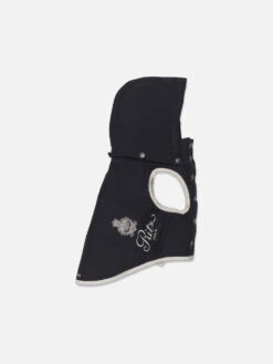 Ritz Paris x FRAME Navy with White Trim – Embroidered Logo Dog Puffer Jacket -FRAME Clothing Shop LDAX0003 NAVY BACK 0517 vest packshot image