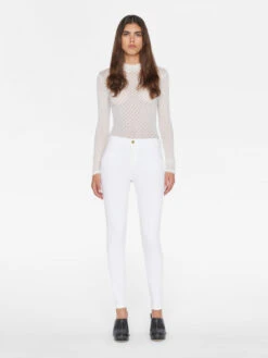 Le High Skinny -- Blanc -FRAME Clothing Shop LHSK790 BLANC 1330 jeans full body view