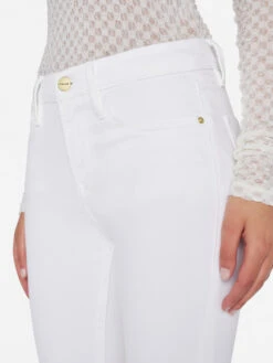 Le High Skinny -- Blanc -FRAME Clothing Shop LHSK790 BLANC 1347 jeans front crop view