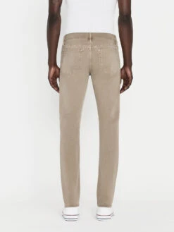 FRAME L'Homme Slim Fit Twill Pants in Garage Grime – Distressed 5-Pocket Trousers -FRAME Clothing Shop LMH445 GAGM SAYE 1622LR jeans back image