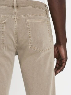 FRAME L'Homme Slim Fit Twill Pants in Garage Grime – Distressed 5-Pocket Trousers -FRAME Clothing Shop LMH445 GAGM SAYE 1637LR jeans back detail image