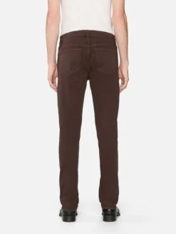 L'Homme Slim Brushed Twill -- Garage Dark Brown -FRAME Clothing Shop LMH445 GRDB 00403 jeans back image
