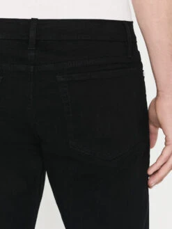 L'Homme Slim Brushed Twill -- Noir -FRAME Clothing Shop LMH870 NOIR LUCA 0426LR jeans back detail image
