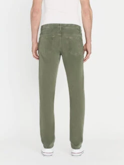 L'Homme Washed Military Olive – Sustainable Brushed Twill Slim Fit 5-Pocket Pants -FRAME Clothing Shop LMH870 WAMI LUCA 0324LR jeans back image