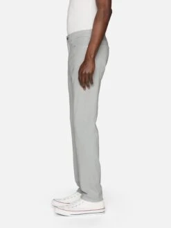 FRAME L'Homme Slim Jeans - Grey Blue Mid-Rise Structured Stretch Denim -FRAME Clothing Shop LMH870 GYBL 00696 jeans side angle image