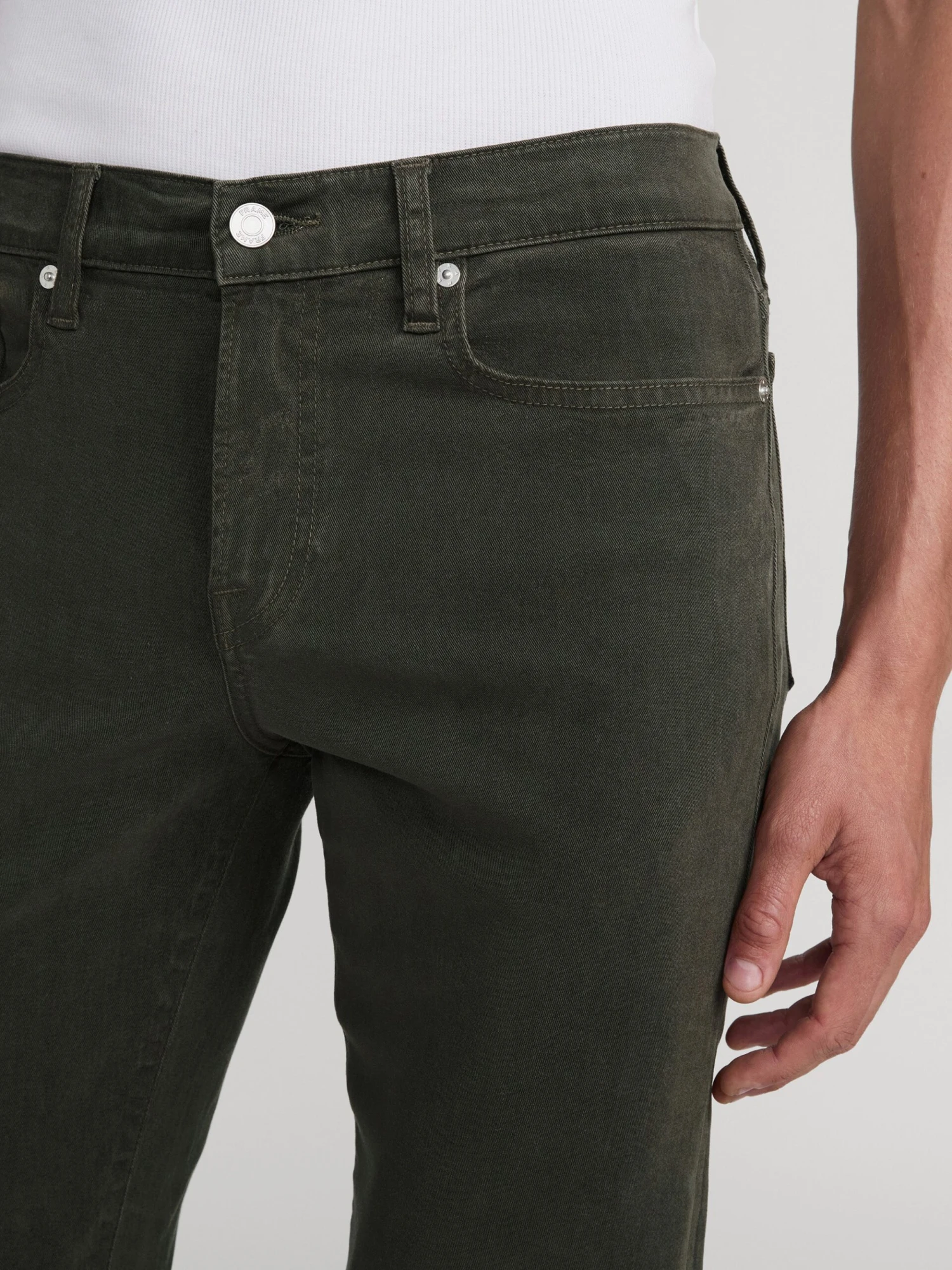 L'Homme Slim Brushed Twill -- Olive 3 L'Homme Slim Brushed Twill -- Olive - Image 3