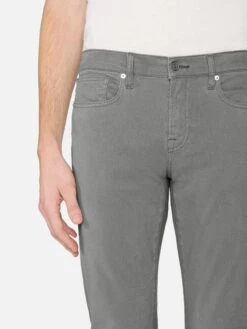 L'Homme Slim Brushed Twill -- Stone Grey -FRAME Clothing Shop LMH870 SNGY 00964 jeans front detail image