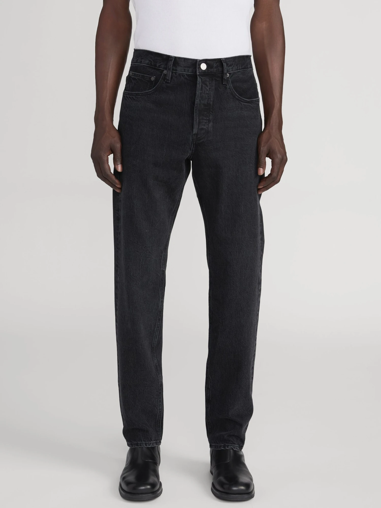 FRAME Light Wash Distressed Blue – The Straight Mid-Rise Rigid Cotton Jean 2 FRAME Light Wash Distressed Blue – The Straight Mid-Rise Rigid Cotton Jean - Image 2