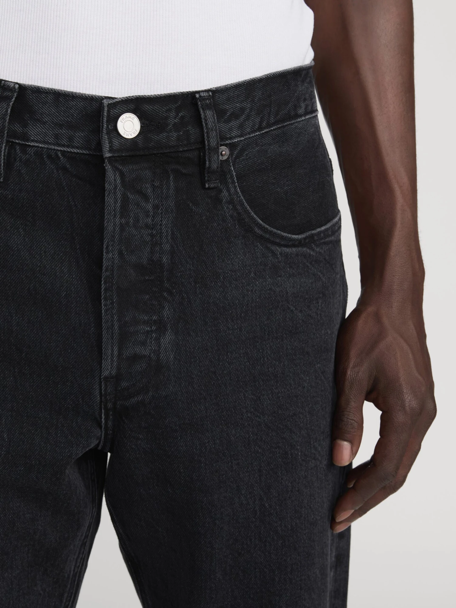 FRAME Light Wash Distressed Blue – The Straight Mid-Rise Rigid Cotton Jean 3 FRAME Light Wash Distressed Blue – The Straight Mid-Rise Rigid Cotton Jean - Image 3