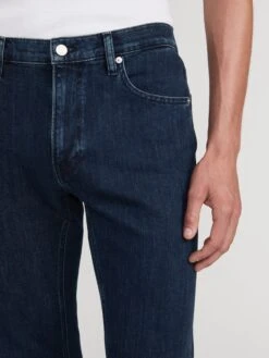 Men's Modern Straight Leg Jeans in Orion - Mid-Rise Stretch Denim -FRAME Clothing Shop LMSST0467 ORIN 0377 jeans front detail image