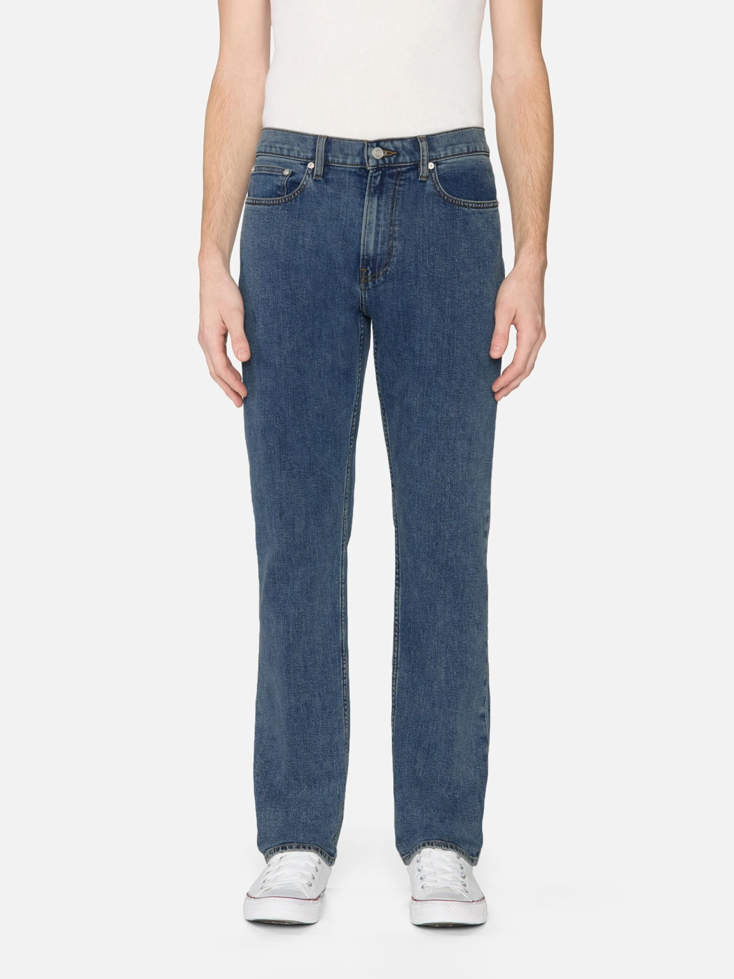 Modern Straight Jeans in Blue Lake – Mid-Rise Faded Stretch Denim 2 Modern Straight Jeans in Blue Lake – Mid-Rise Faded Stretch Denim - Image 2