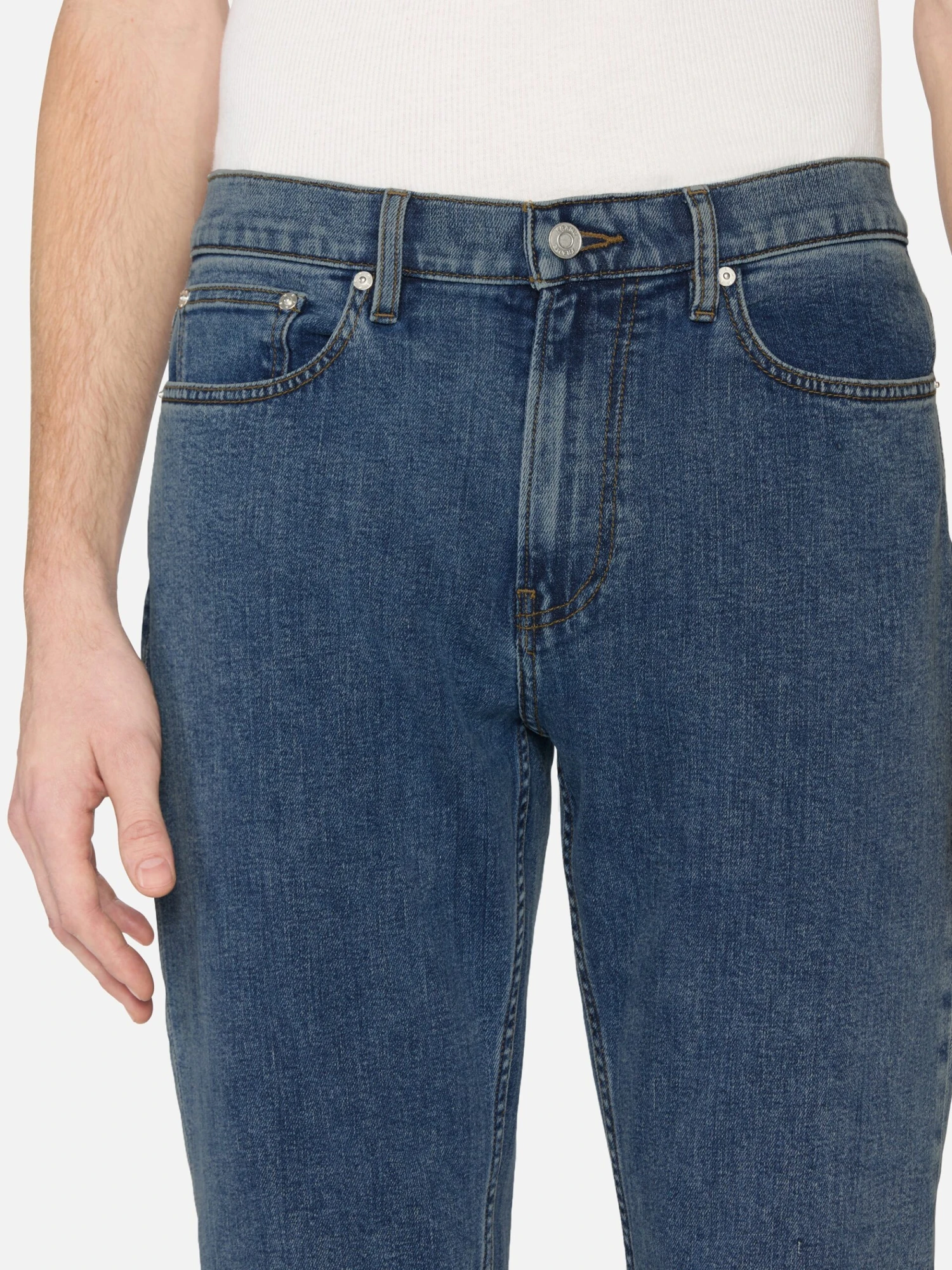 Modern Straight Jeans in Blue Lake – Mid-Rise Faded Stretch Denim 3 Modern Straight Jeans in Blue Lake – Mid-Rise Faded Stretch Denim - Image 3