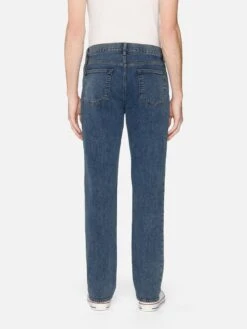 Modern Straight Jeans in Blue Lake – Mid-Rise Faded Stretch Denim 9 Modern Straight Jeans in Blue Lake – Mid-Rise Faded Stretch Denim -FRAME Clothing Shop LMSST469 BLUL 00907 jeans back image