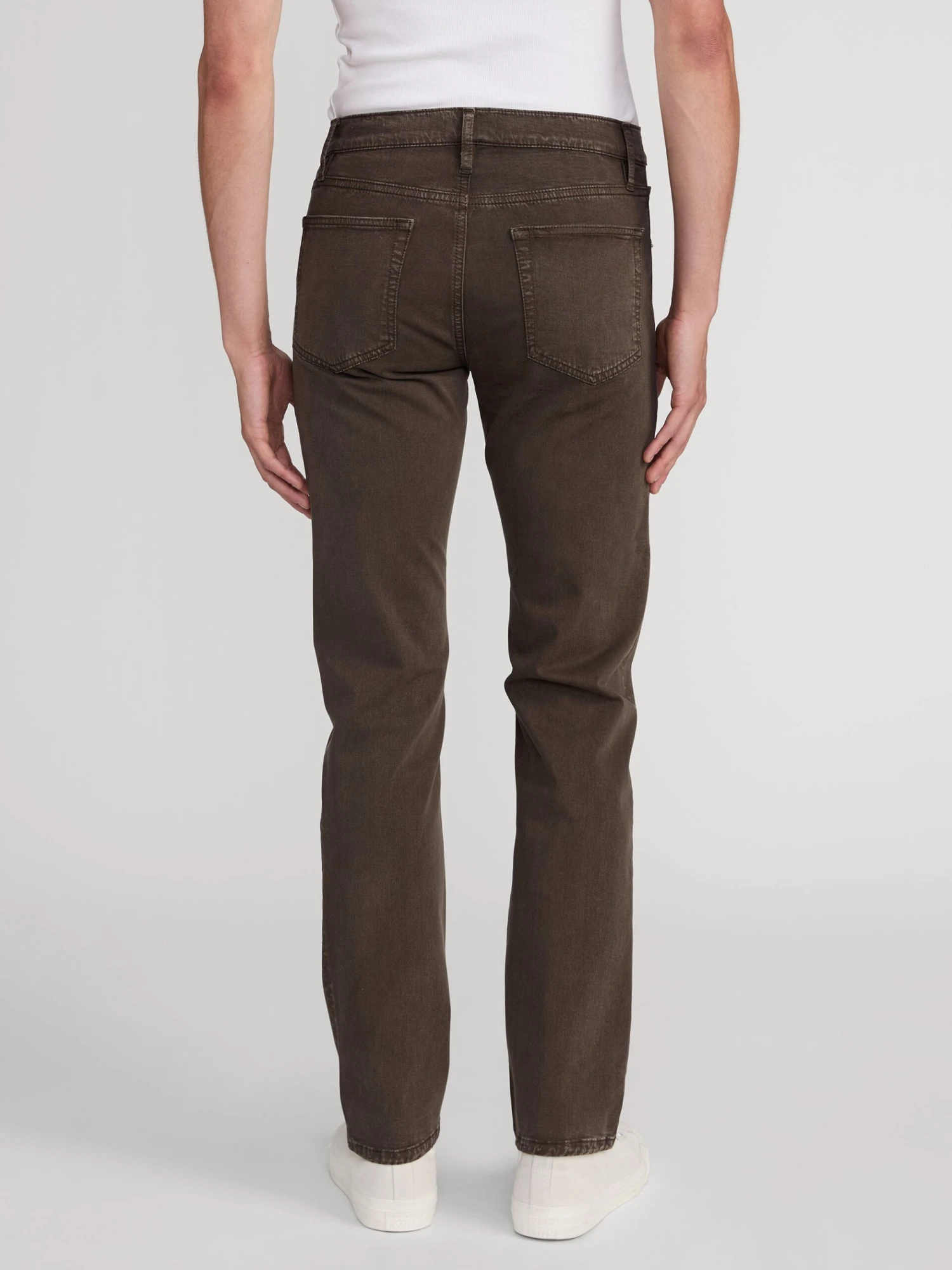 Men's Modern Straight Leg Denim Jeans in Mocha – Stretch Cotton 5-Pocket Style 5 Men's Modern Straight Leg Denim Jeans in Mocha – Stretch Cotton 5-Pocket Style - Image 5