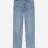Dixon Modern Straight Leg Jeans in Light Blue Wash – Stretch Cotton Mid-Rise Denim