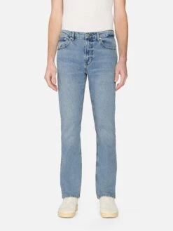 Dixon Modern Straight Leg Jeans in Light Blue Wash – Stretch Cotton Mid-Rise Denim -FRAME Clothing Shop LMSST889 DIXO 00409 jeans front image primary image override