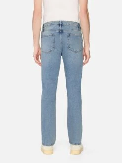 Dixon Modern Straight Leg Jeans in Light Blue Wash – Stretch Cotton Mid-Rise Denim -FRAME Clothing Shop LMSST889 DIXO 00427 jeans back image