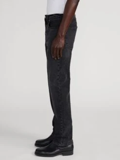 Modern Straight Fit Men's Denim Jeans β Fuse Mid-Blue Stretch-Cotton 5-Pocket 9 Modern Straight Fit Men's Denim Jeans β Fuse Mid-Blue Stretch-Cotton 5-Pocket -FRAME Clothing Shop LMSST893 FUSE 0160 jeans side image