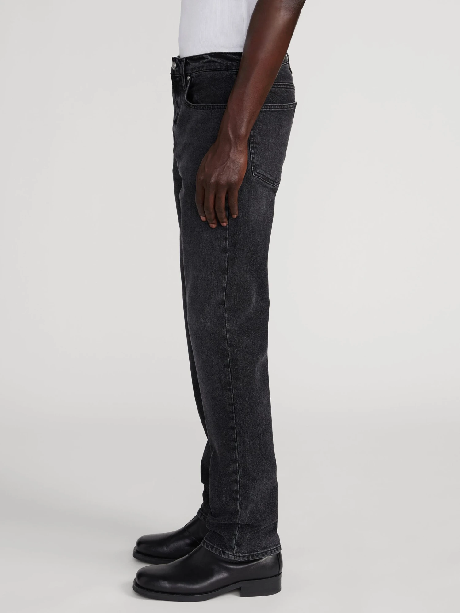 Modern Straight Fit Men's Denim Jeans β Fuse Mid-Blue Stretch-Cotton 5-Pocket 4 Modern Straight Fit Men's Denim Jeans β Fuse Mid-Blue Stretch-Cotton 5-Pocket - Image 4