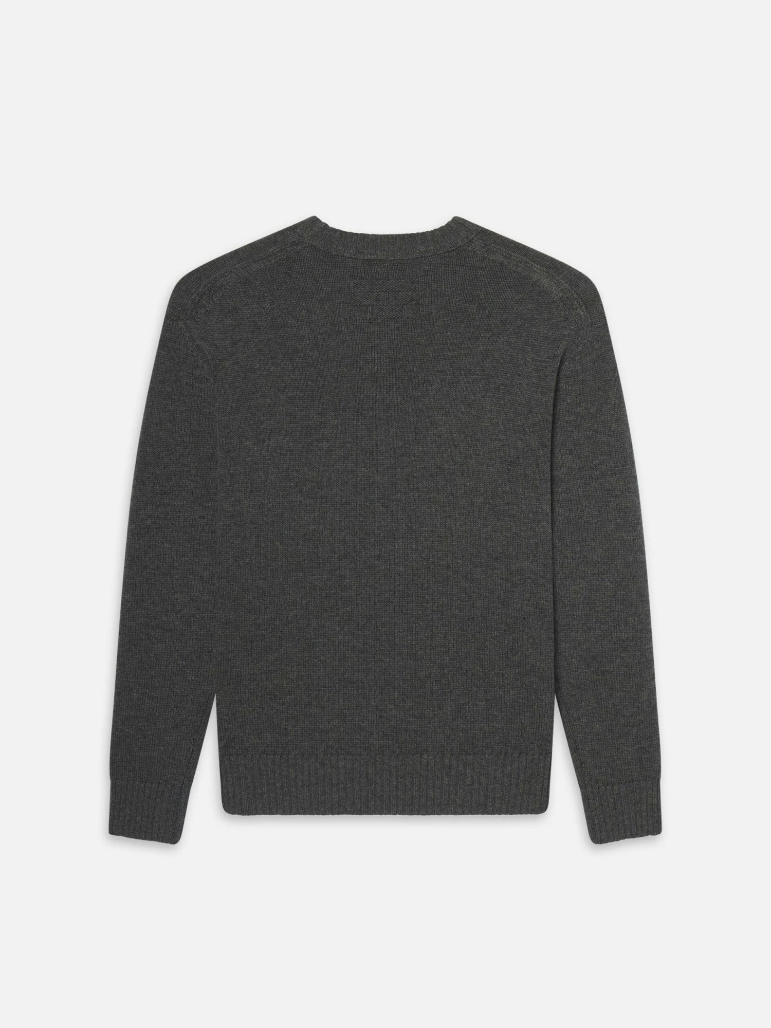 Cashmere Crewneck Sweater – Dark Grey Embroidered Logo Classic Fit 4 Cashmere Crewneck Sweater – Dark Grey Embroidered Logo Classic Fit - Image 4