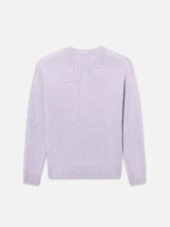 Men's Old Lavender Cashmere Crewneck Sweater – Classic Fit 100% Woolen Knit -FRAME Clothing Shop LMSW0156 OLLV B sweater back packshot image