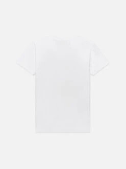 FRAME Logo Tee Blanc – Classic White Crewneck Essentials T-Shirt -FRAME Clothing Shop LMTS0342 BLAN BACK 0487