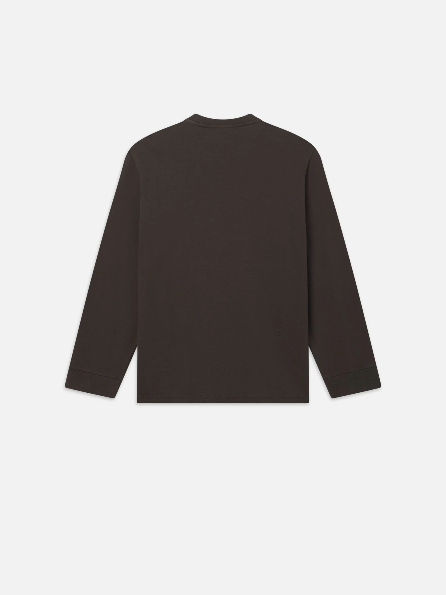 Duo Fold Long Sleeve Crew in Dark Taupe β Premium Double-Knit Textured Tee 3 Duo Fold Long Sleeve Crew in Dark Taupe β Premium Double-Knit Textured Tee - Image 3