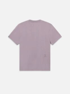 Frame Logo Tee in Old Lavender – Back Embroidered Standard Fit Cotton Crewneck -FRAME Clothing Shop LMTS0393 OLLV B
