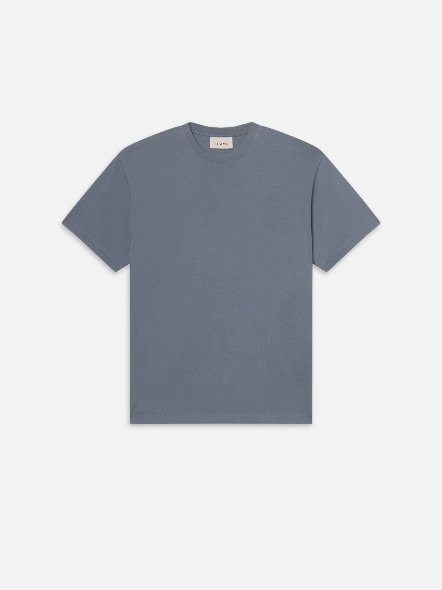 FRAME Logo Tee – Smoky Blue Premium Cotton Crewneck Standard Fit 1 FRAME Logo Tee – Smoky Blue Premium Cotton Crewneck Standard Fit