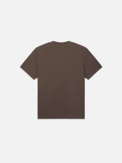 Duo Fold Tee in Taupe – Double-Knit Textured Vintage Weight T-Shirt -FRAME Clothing Shop LMTS0435 TAUP B tee back packshot image