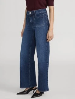 Le Pixie Slim Palazzo Modernist Pocket -- Savior -FRAME Clothing Shop LPXSPIP814 SAVR 1594 jeans side angle image