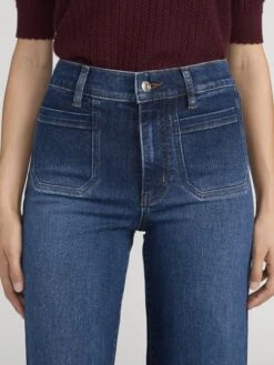 Le Pixie Slim Palazzo Modernist Pocket -- Savior -FRAME Clothing Shop LPXSPIP814 SAVR 1597 jeans front detail image