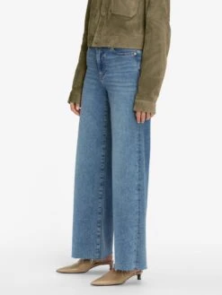 Le Pixie Slim Palazzo -- Flip Raw After -FRAME Clothing Shop LPXSPRA464 FLPA 11197 jeans side angle image