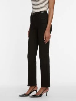 Le Sleek Straight -- Black -FRAME Clothing Shop LSLS244 BLK 2744 ede02430 f04e 4b70 9a30 68d5f821e2eb jeans side angle image