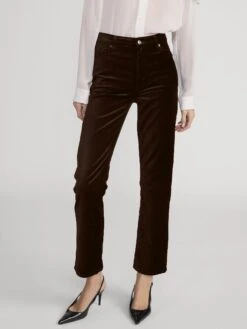 Le Sleek Straight -- Dark Clove Velvet -FRAME Clothing Shop LSLS411 DRKC 3689 jeans front image
