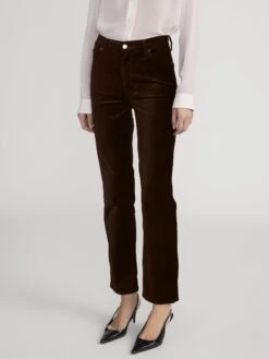 Le Sleek Straight -- Dark Clove Velvet -FRAME Clothing Shop LSLS411 DRKC 3721 jeans side angle image