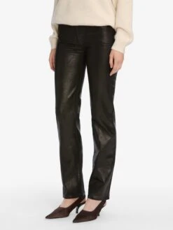 Le Sleek Straight -- Mood Ring Coated -FRAME Clothing Shop LSLS498C MDRC 7929 pants side angle image