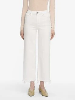 Le Slim Palazzo Crop -- White Raw Fray 10 Le Slim Palazzo Crop -- White Raw Fray -FRAME Clothing Shop LSPCRF238Z WHTR WF25KSW059 CREA 0998 jeans front image primary image override