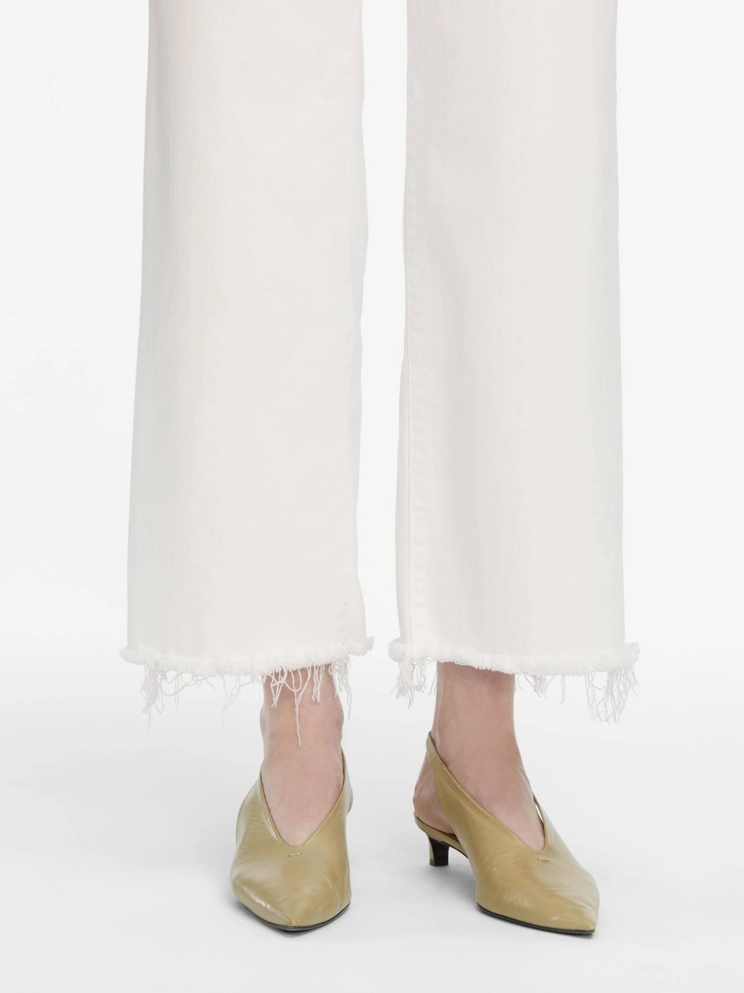 Le Slim Palazzo Crop -- White Raw Fray 6 Le Slim Palazzo Crop -- White Raw Fray - Image 6