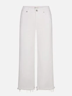 Le Slim Palazzo Crop -- White Raw Fray