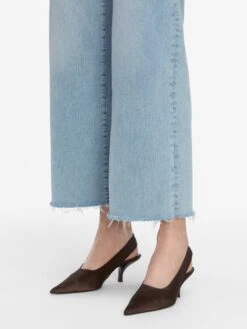 Le Slim Palazzo Crop -- Tribute Raw Fray -FRAME Clothing Shop LSPCRF814Z TBRF 1763 jeans hem detail image