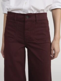 Le Slim Palazzo Modernist Pocket -- Cabernet -FRAME Clothing Shop LSPIP236 CBNT 3295 jeans front detail image